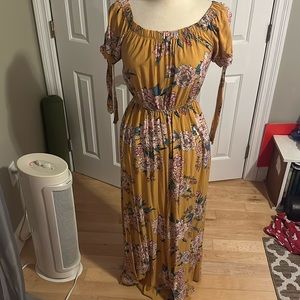 Yellow floral maxi dress